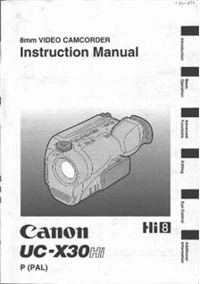 Canon UC X 30 Hi manual. Camera Instructions.